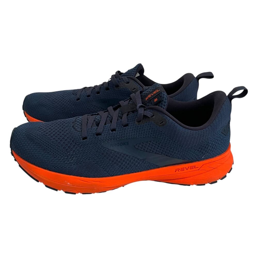 Brooks Revel 5 Running Sneaker Shoes In Blue Orange Men Size 11 - Picture 2 of 14